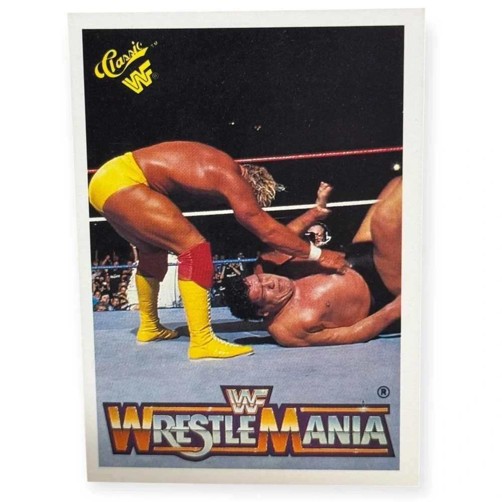 WWF 1990 WrestleMania‎ Hulk Hogan Bodyslams Andre Giant Trading Card